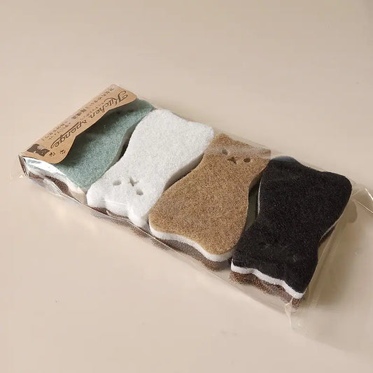 Double-Sided Pet Grooming Sponge Brush – Gentle & Reusable